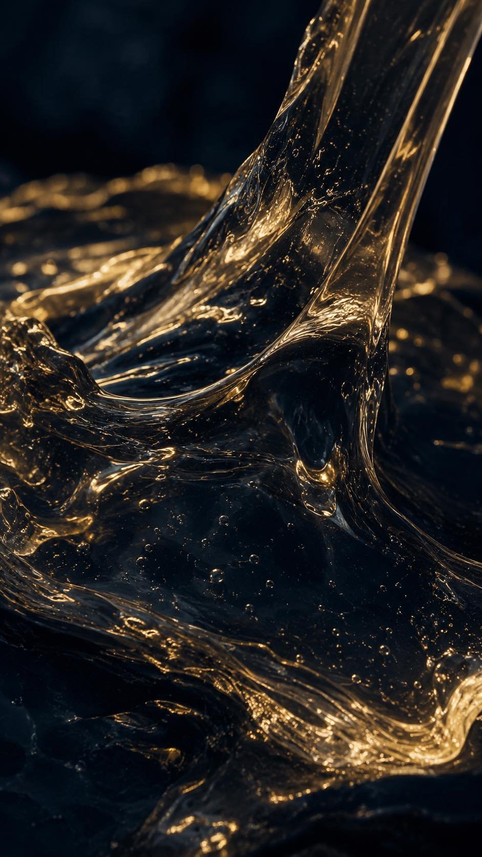 Gel, poured and catching the light
